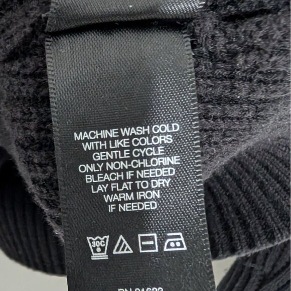 Kenneth Cole Ribbed Cardigan Mens Size Large Black 100% Cotton V Neck Sweater - Picture 7 of 11